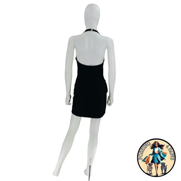 SIMKHAI Luminita Wrap Front Formal Stretch Jersey Mini Dress in Black Size 6 - Picture 5 of 14